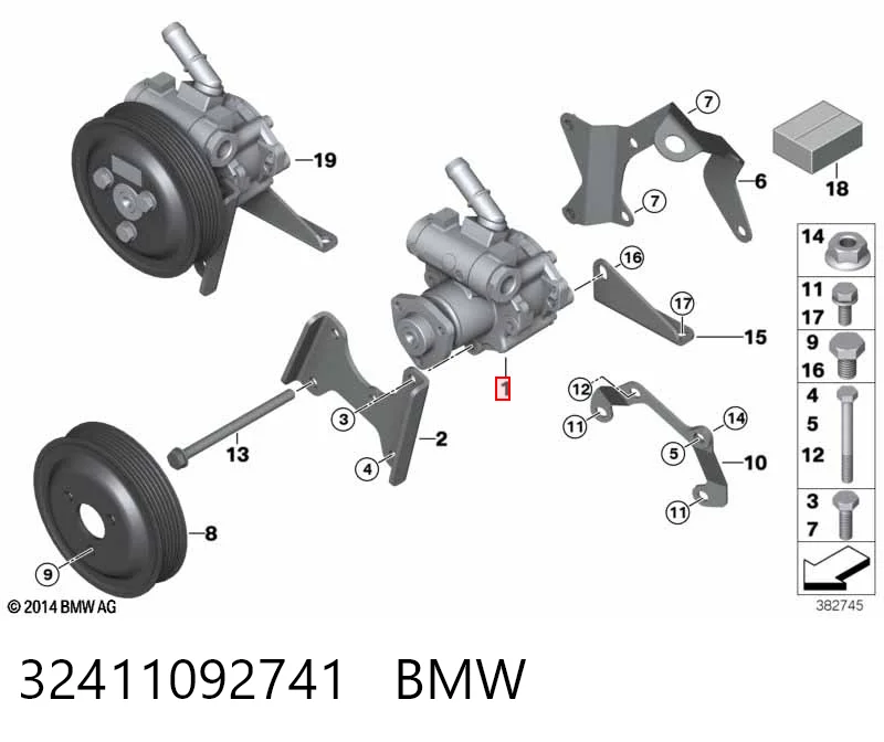 32411092741 BMW Pompa wspomagania hydraulicznego kierownicy