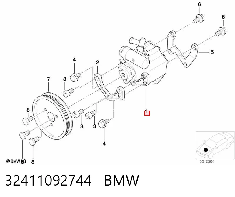 32411092744 BMW Pompa wspomagania hydraulicznego kierownicy