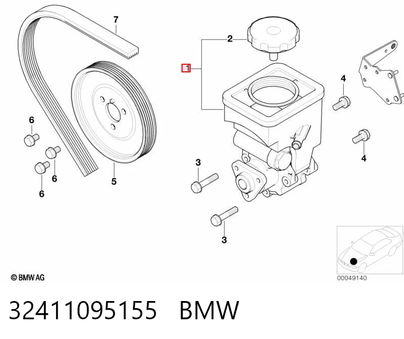 32411095155 BMW Pompa wspomagania hydraulicznego kierownicy
