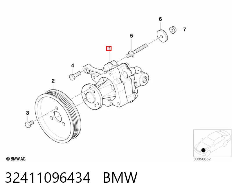 32411096434 BMW Pompa wspomagania hydraulicznego kierownicy