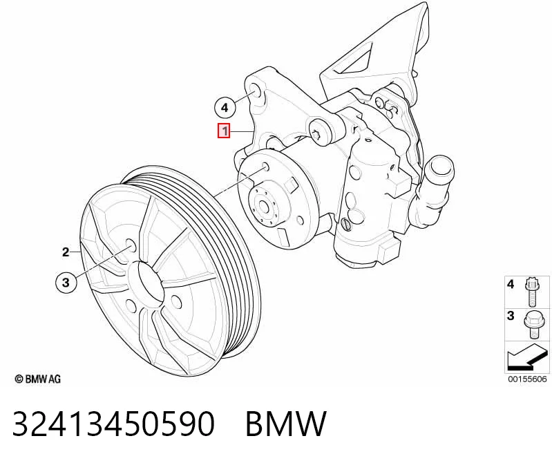 32413450590 BMW Pompa wspomagania hydraulicznego kierownicy