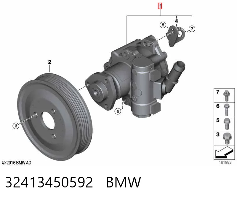32413450592 BMW Pompa wspomagania hydraulicznego kierownicy