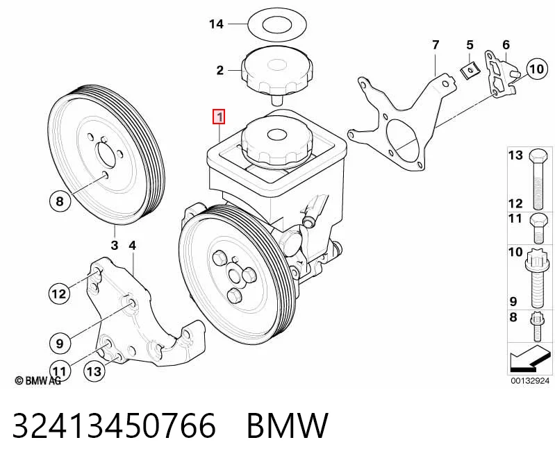 32413450766 BMW Pompa wspomagania hydraulicznego kierownicy