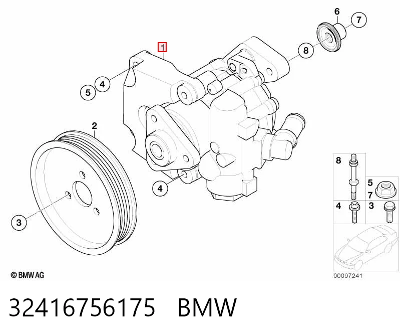32416756175 BMW Pompa wspomagania hydraulicznego kierownicy