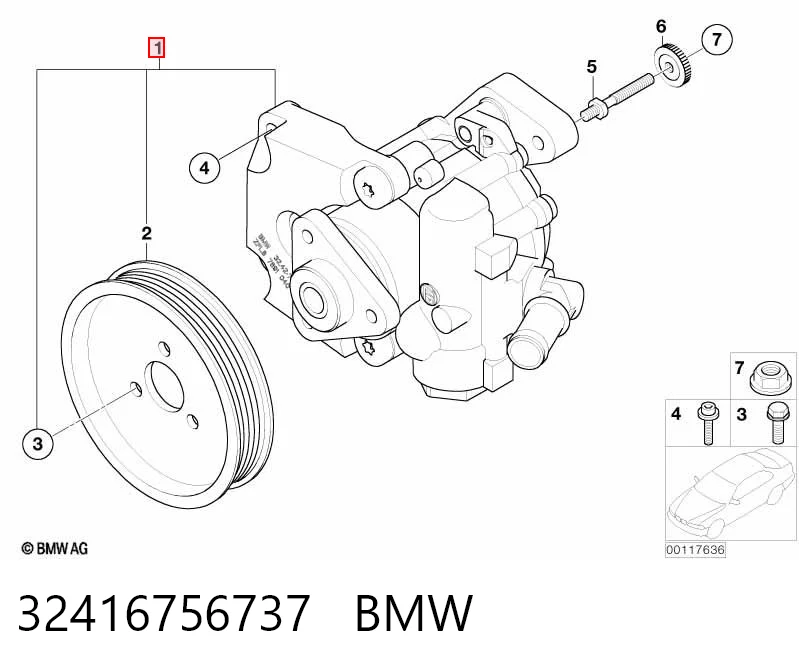 32416756737 BMW Pompa wspomagania hydraulicznego kierownicy