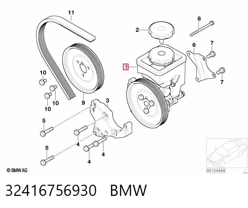 32416756930 BMW Pompa wspomagania hydraulicznego kierownicy