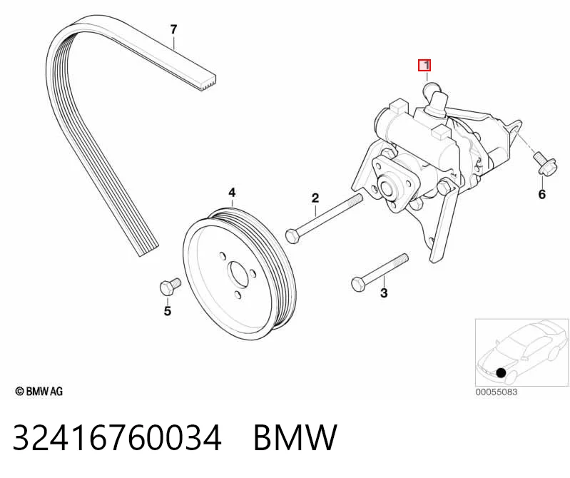 32416760034 BMW Pompa wspomagania hydraulicznego kierownicy
