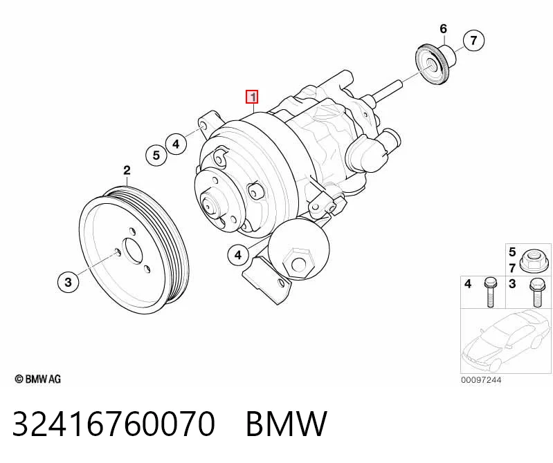 32416760070 BMW Pompa wspomagania hydraulicznego kierownicy