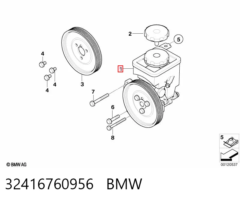 32416760956 BMW Pompa wspomagania hydraulicznego kierownicy