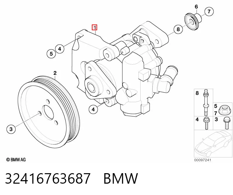 32416763687 BMW Pompa wspomagania hydraulicznego kierownicy