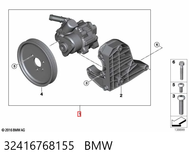 32416768155 BMW Pompa wspomagania hydraulicznego kierownicy