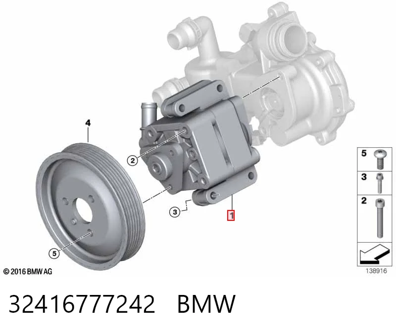 32416777242 BMW Pompa wspomagania hydraulicznego kierownicy