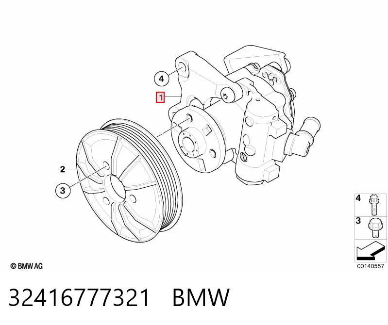 32416777321 BMW Pompa wspomagania hydraulicznego kierownicy