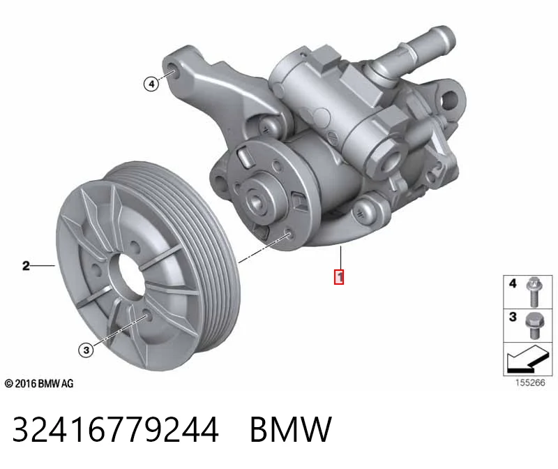 32416779244 BMW Pompa wspomagania hydraulicznego kierownicy