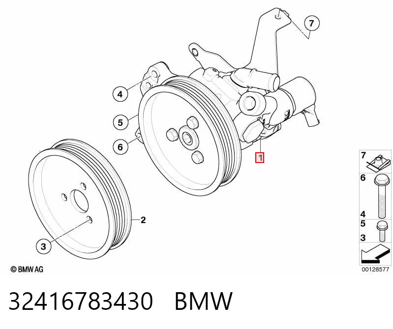 32416783430 BMW Pompa wspomagania hydraulicznego kierownicy