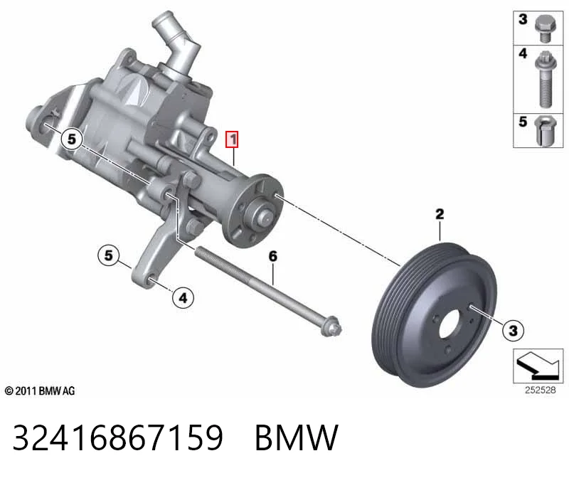 32416867159 BMW Pompa wspomagania hydraulicznego kierownicy