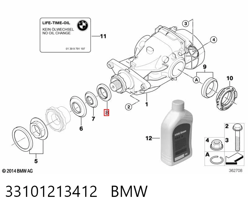 Uszczelniacz końcówki reduktora mostu tylnego BMW 5 kombi (E61) (2003 - 2009) cena, od 9,59 USD
