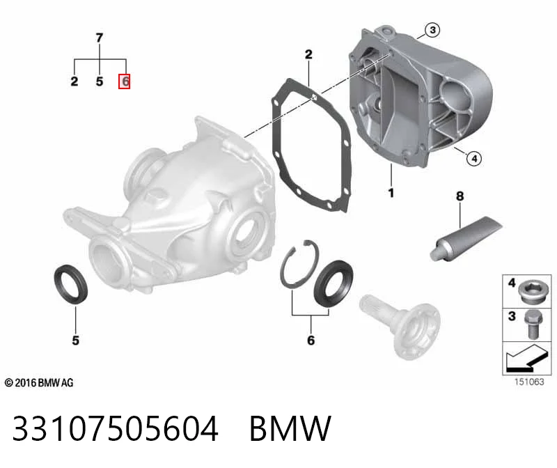 33107505604 BMW Uszczelniacz reduktora mostu tylnego