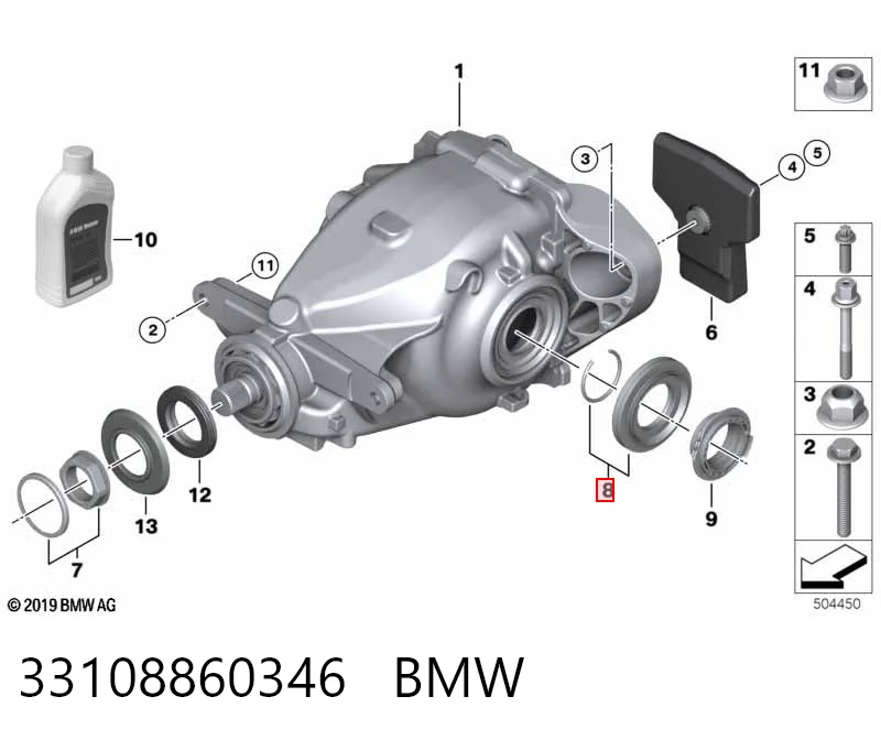 33108860346 BMW Uszczelniacz reduktora mostu tylnego