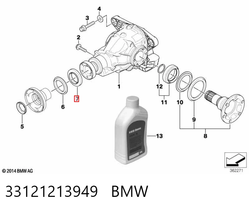 Uszczelniacz końcówki reduktora mostu tylnego do BMW 5 E34