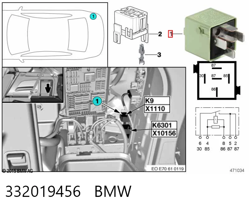 332019456 BMW Przekaźnik kierunkowskazów