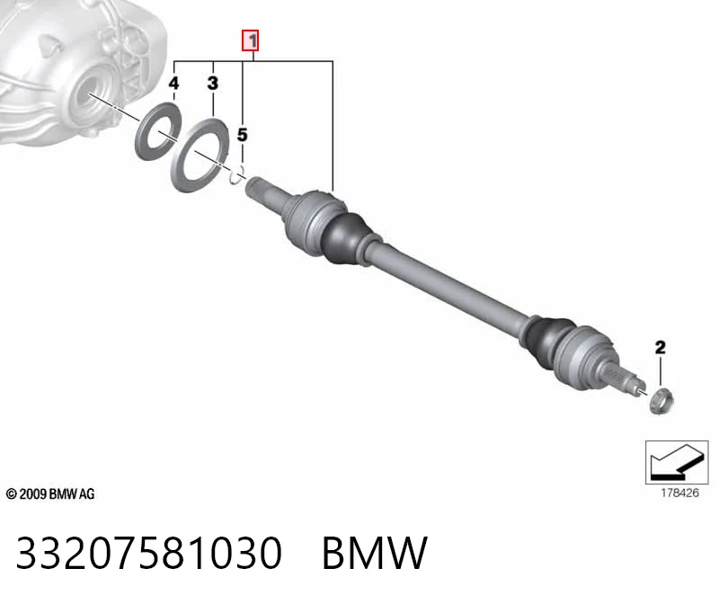 33207581030 BMW Półoś tylna prawa