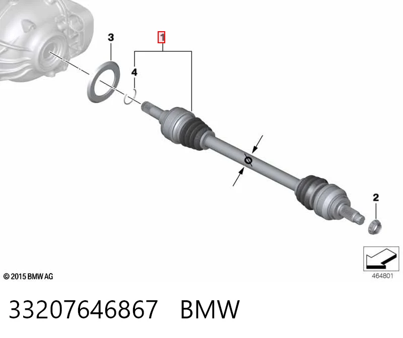 33207646867 BMW Półoś tylna