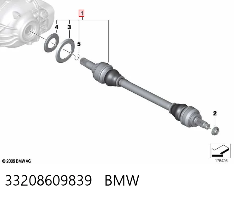 33208609839 BMW Półoś tylna