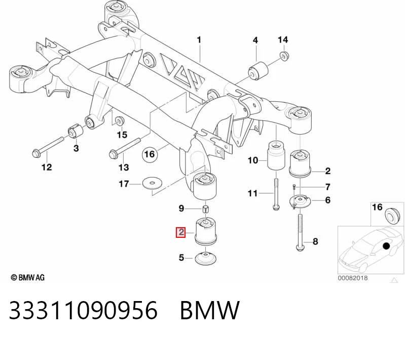 Silentblock tylnej belki do BMW 7 E38