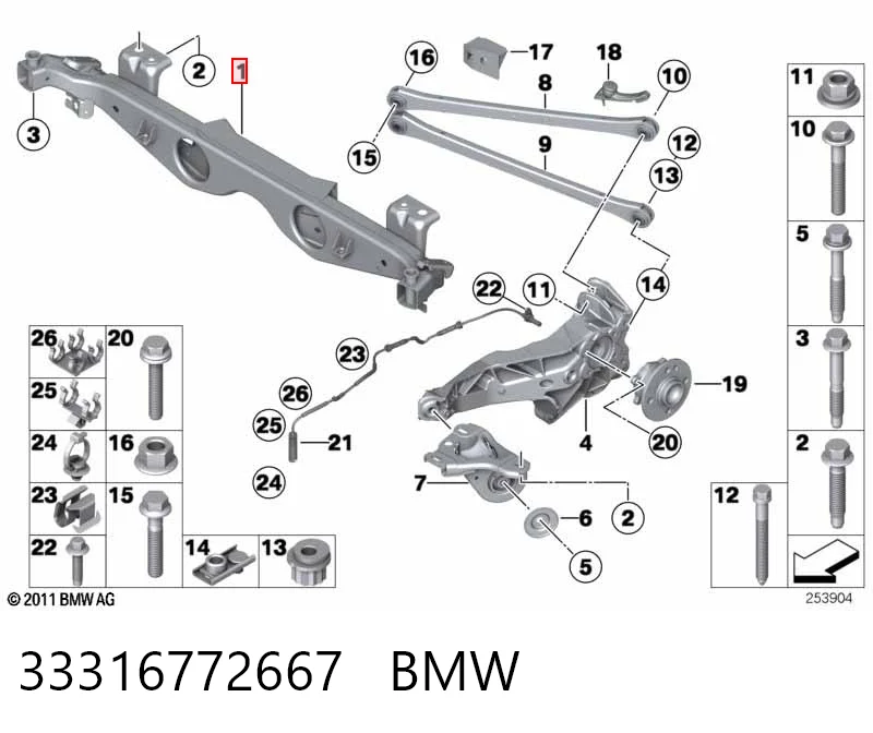 Korpus osi tylnej Mini Clubman I kombi (R55) (2007 - 2015) cena, od 271,52 USD