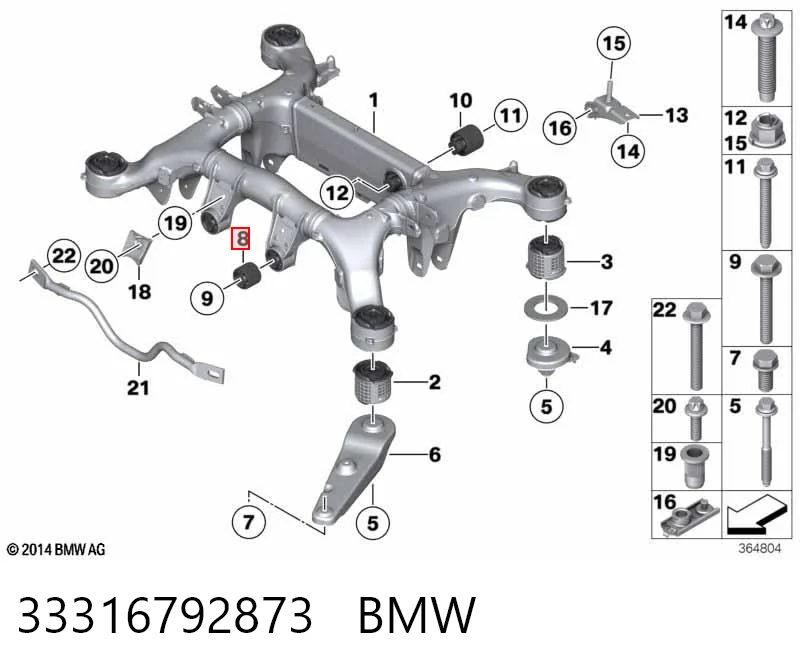 33316792873 BMW Silentblock tylnej belki