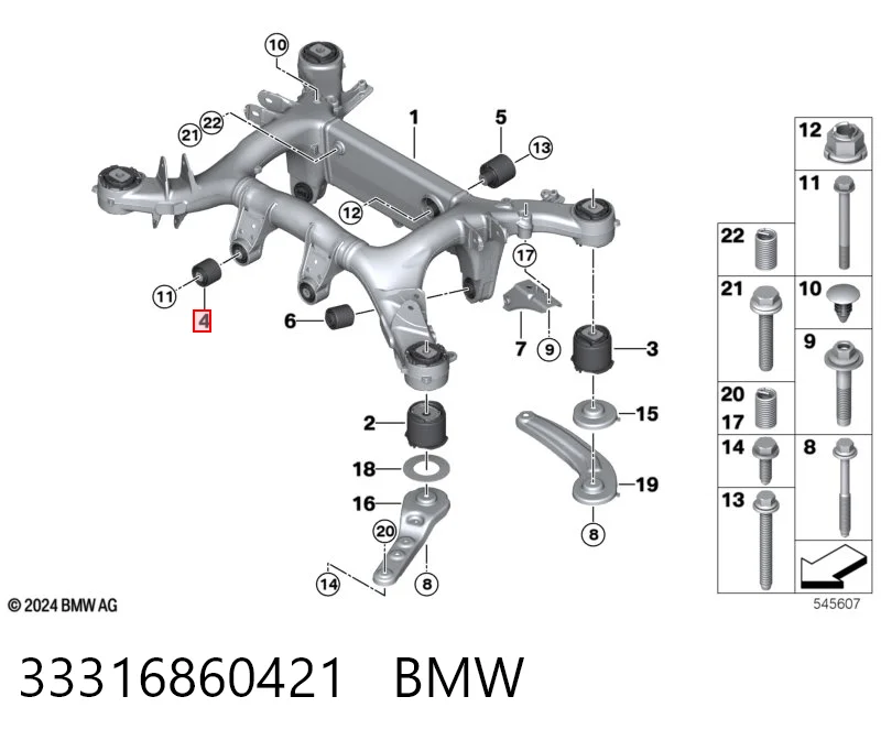 33316860421 BMW Silentblock tylnej belki