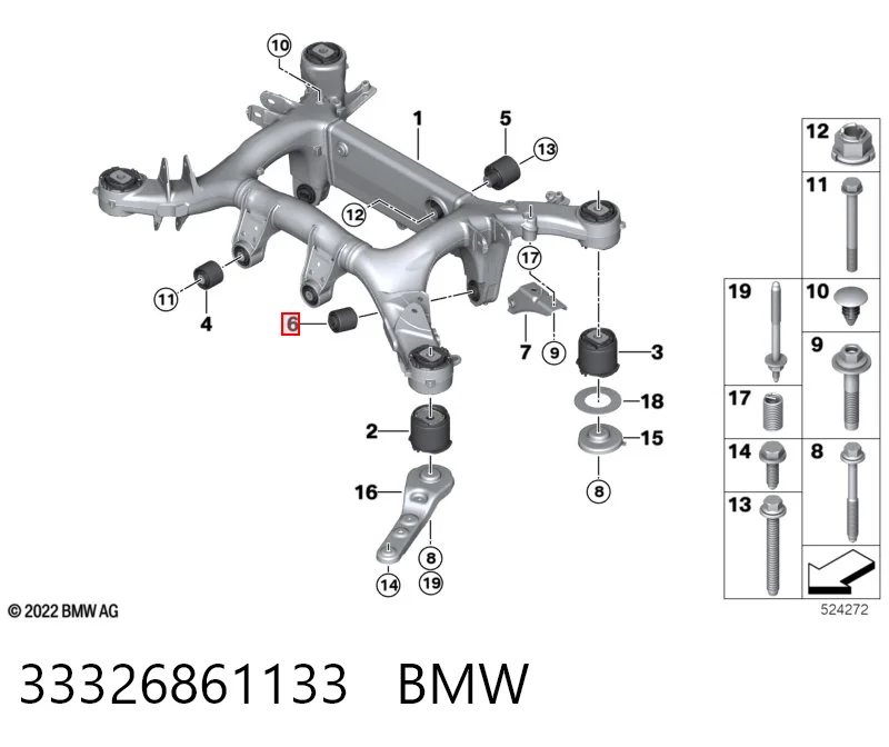 Silentblock tylnej belki BMW 5 