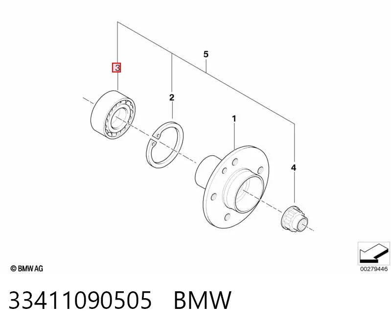 33411090505 BMW Lożysko piasty tylnej/przedniej