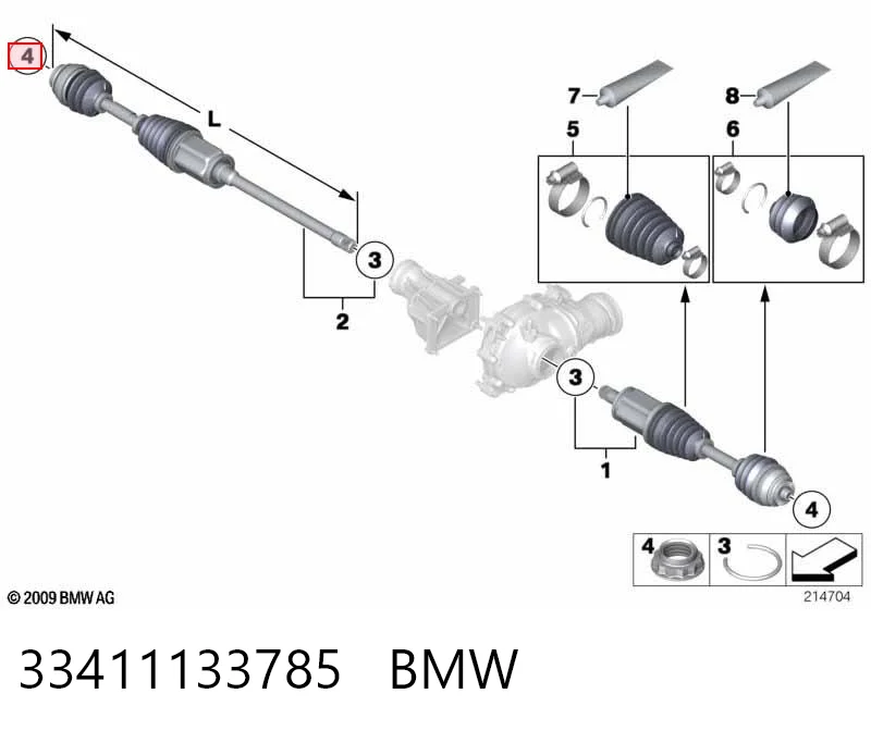 33411133785 BMW Nakrętka piasty tylnej