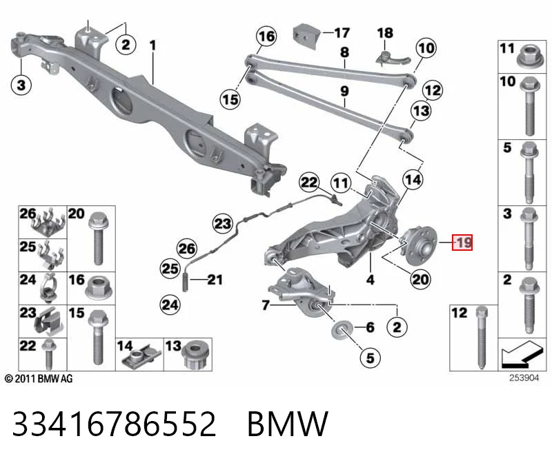 33416786552 BMW Piasta tylna
