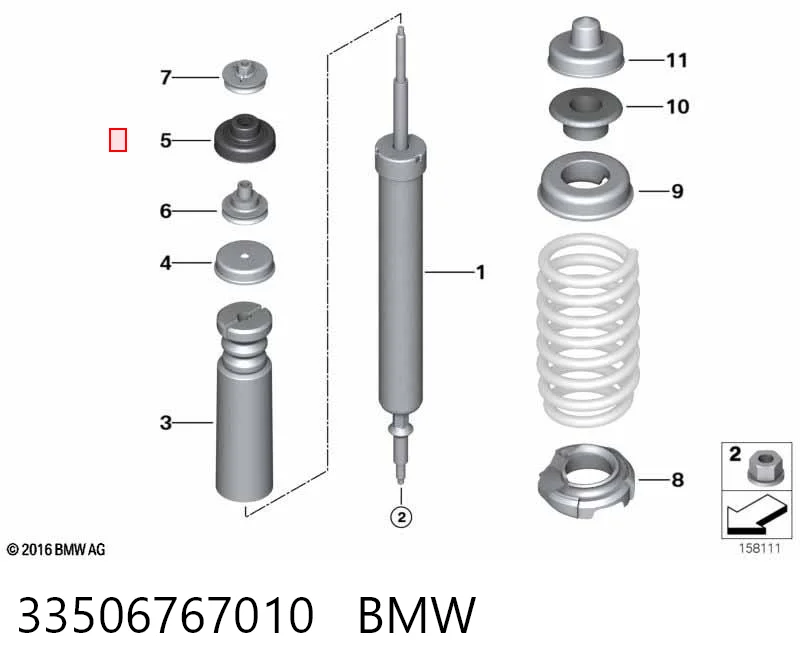 33506767010 BMW Poduszka amortyzatora tylnego