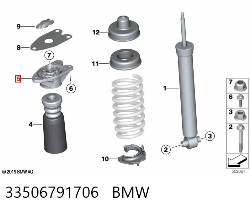 33506791706 BMW Poduszka amortyzatora tylnego