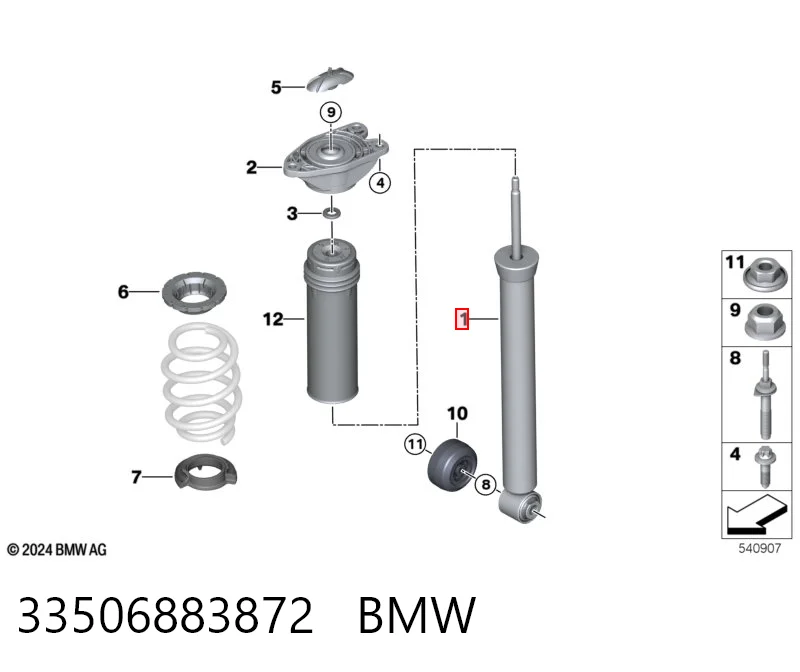 33506883872 BMW Amortyzator tylny