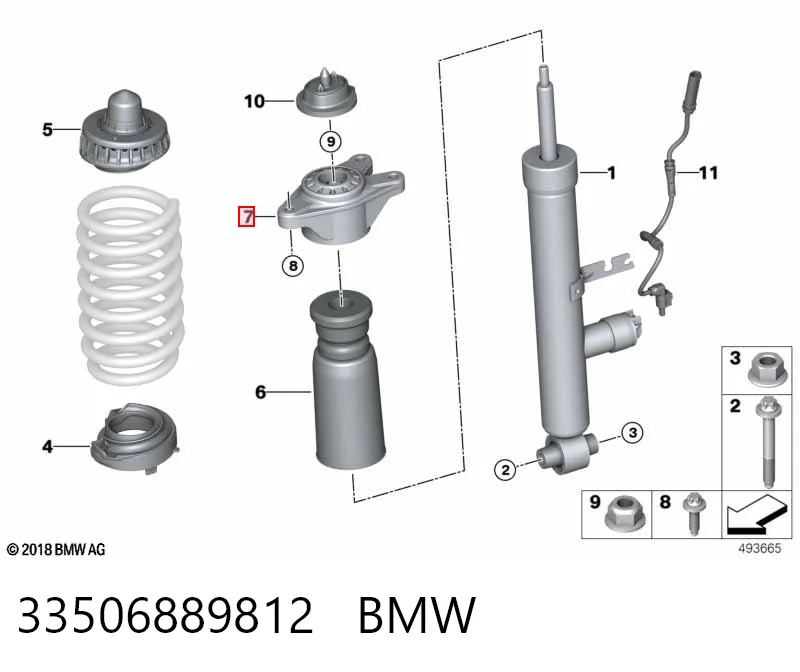 Poduszka amortyzatora tylnego do BMW 3 G20, G80, G28