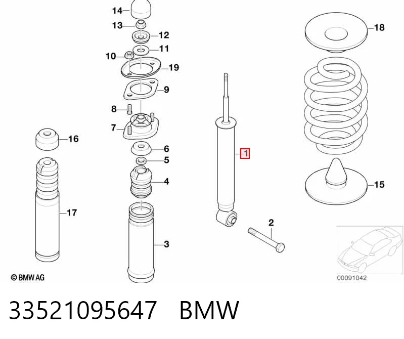 33521095647 BMW Amortyzator tylny