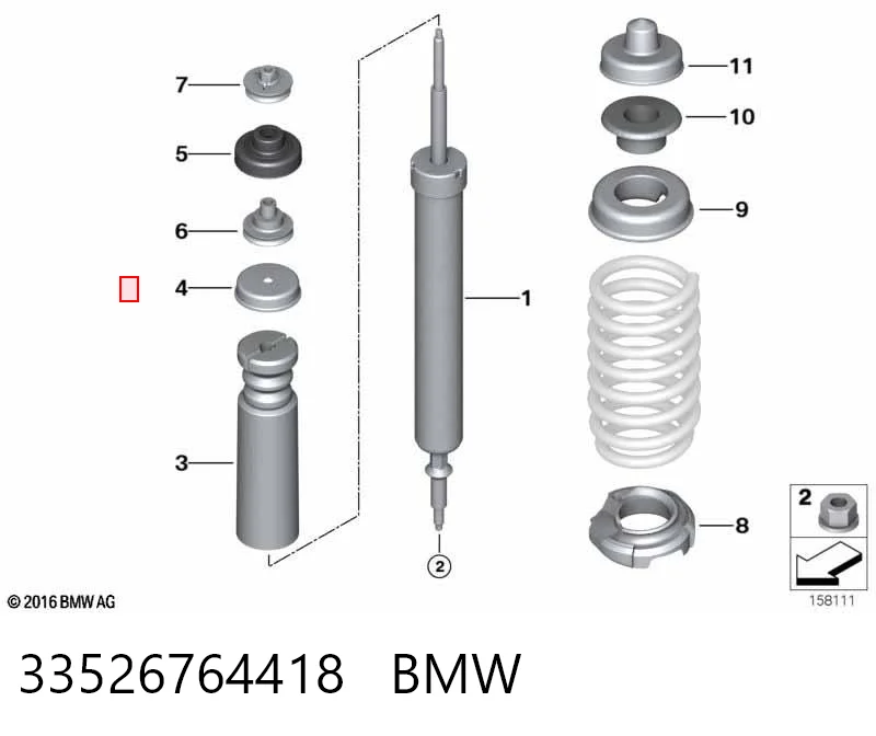 33526764418 BMW Talerz sprężyny tylnej górny metalowy