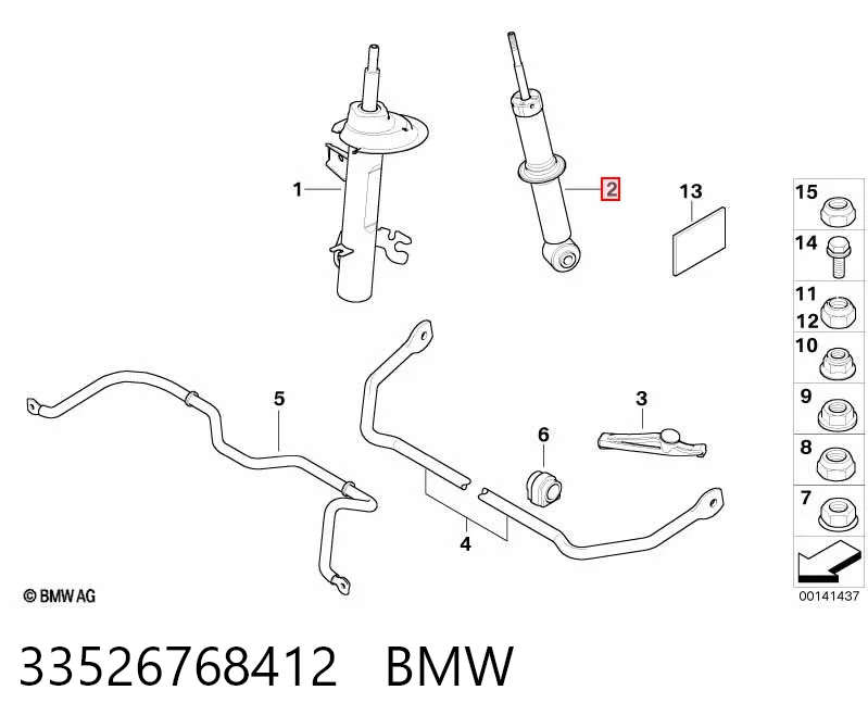 33526768412 BMW Amortyzator tylny