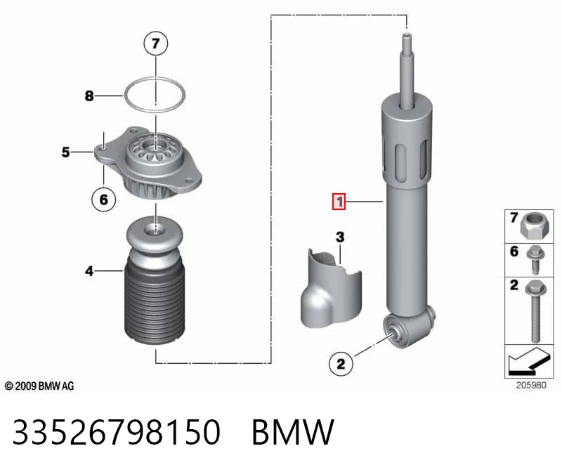 33526798150 BMW Amortyzator tylny