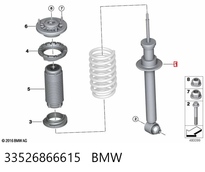 33526866615 BMW Amortyzator tylny