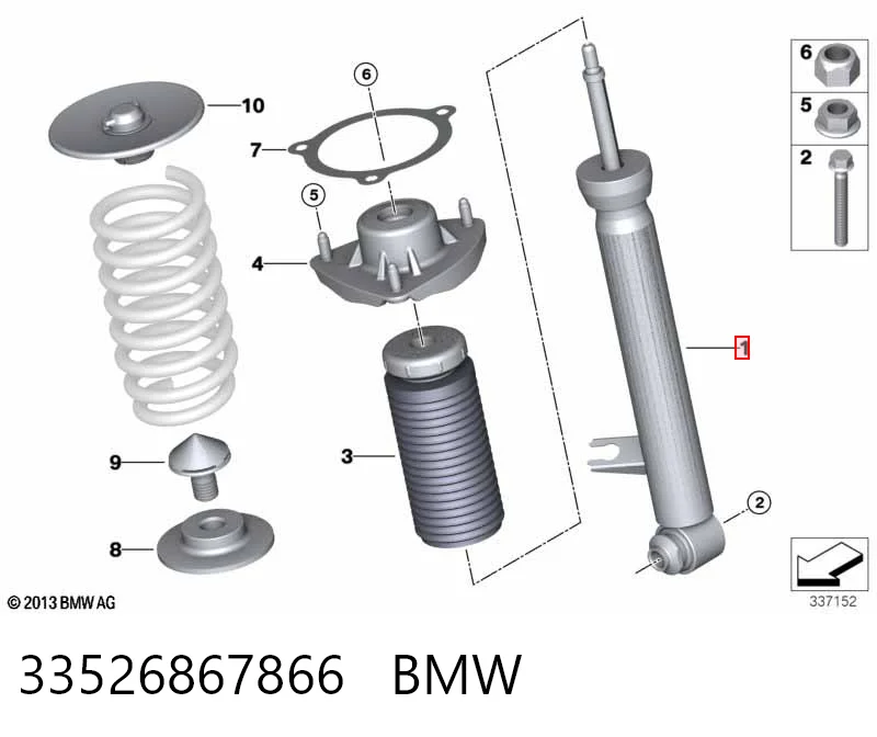 33526867866 BMW Amortyzator tylny prawy