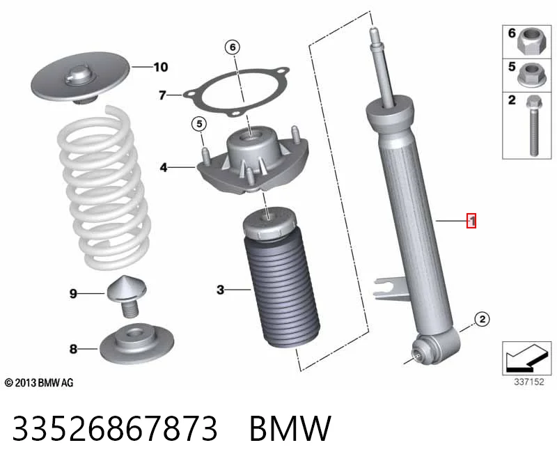33526867873 BMW Amortyzator tylny lewy