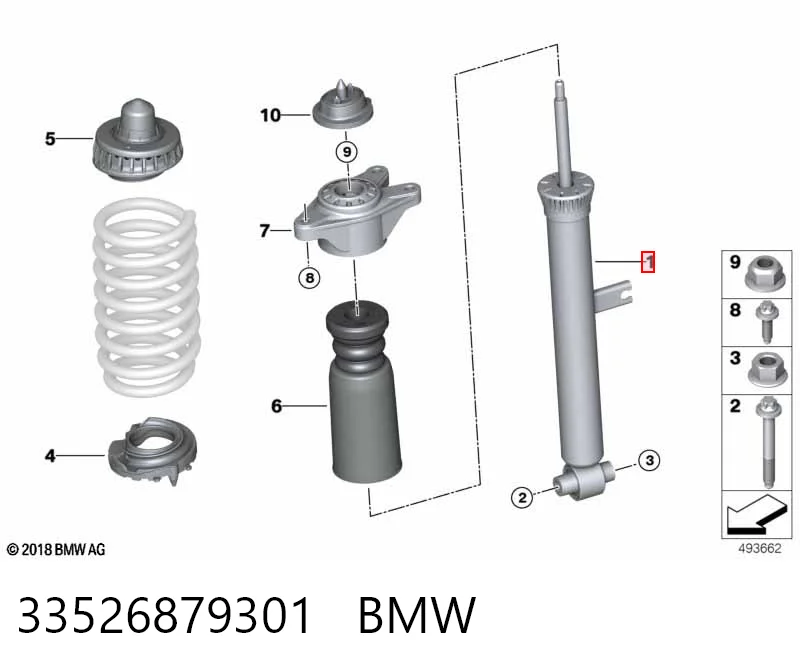Amortyzator tylny BMW 3 sedana (G20, G80, G28) (2018 - 2026) cena, od 115,39 USD