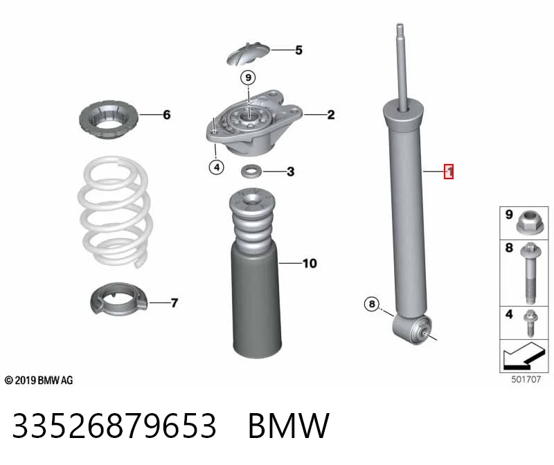 33526879653 BMW Amortyzator tylny