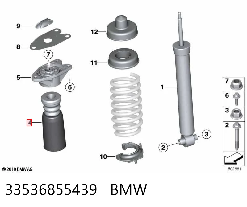 33536855439 BMW Odbój amortyzatora tylnego + osłona